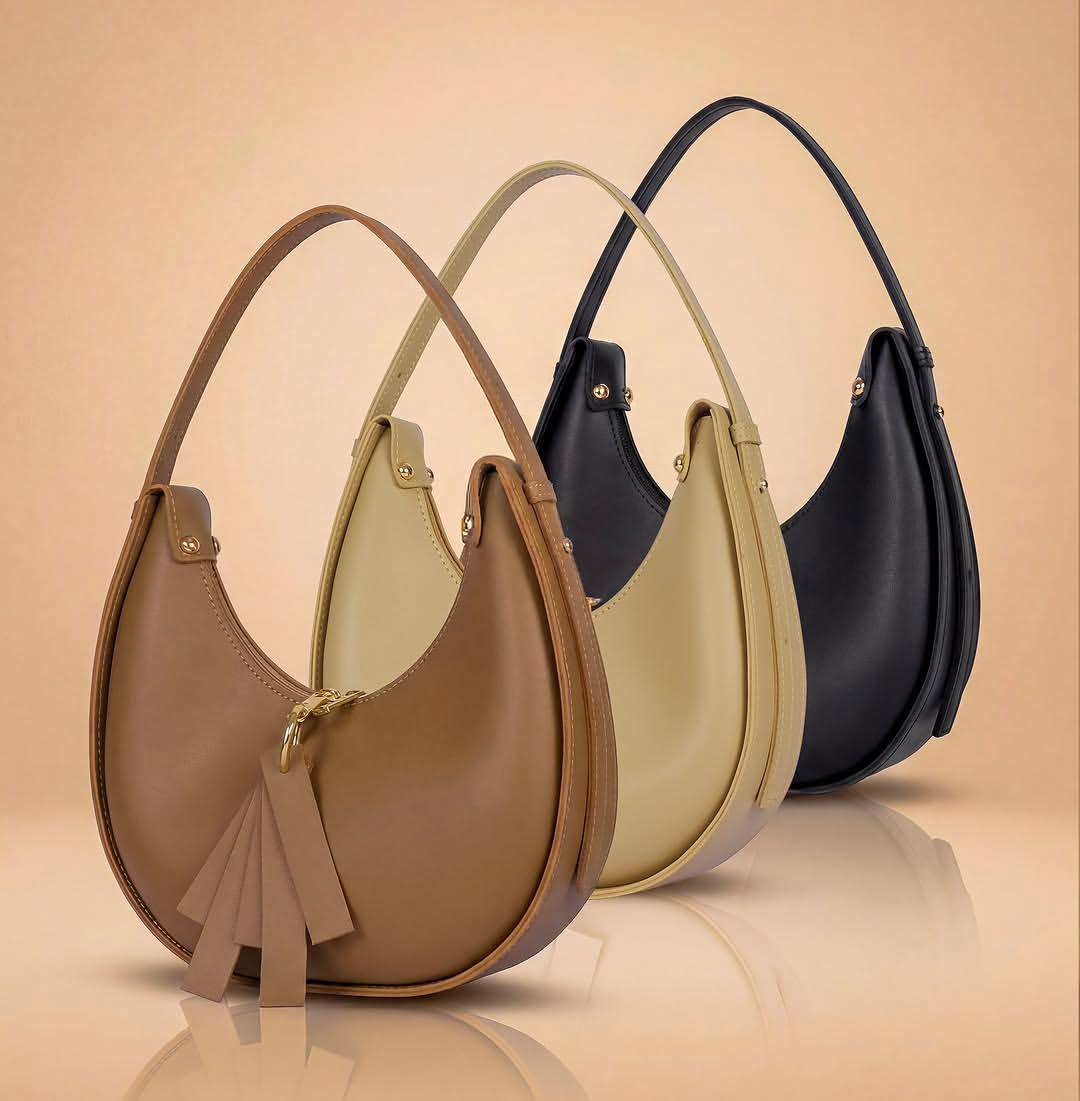 Sculptural Curved Shoulder Bag
