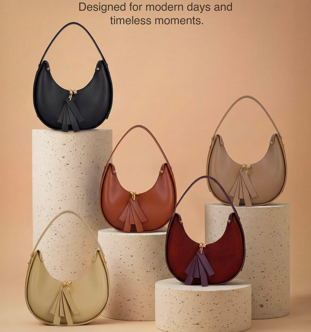 Sculptural Curved Shoulder Bag