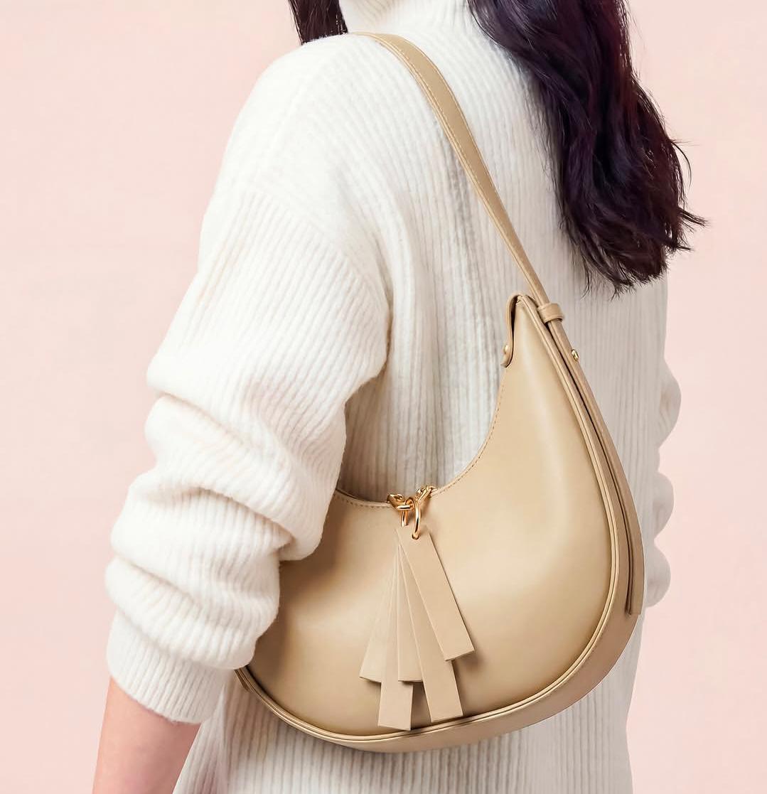Sculptural Curved Shoulder Bag